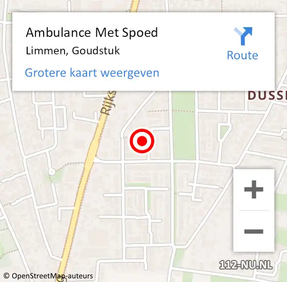 Locatie op kaart van de 112 melding: Ambulance Met Spoed Naar Limmen, Goudstuk op 13 december 2022 06:22