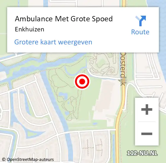 Locatie op kaart van de 112 melding: Ambulance Met Grote Spoed Naar Enkhuizen op 13 december 2022 07:34