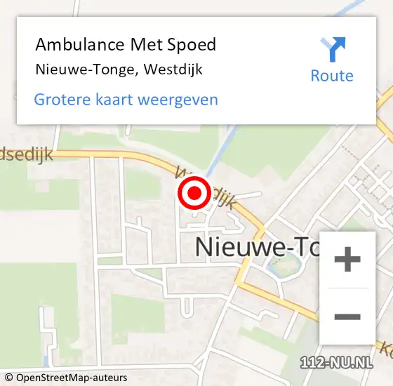 Locatie op kaart van de 112 melding: Ambulance Met Spoed Naar Nieuwe-Tonge, Westdijk op 13 december 2022 07:56