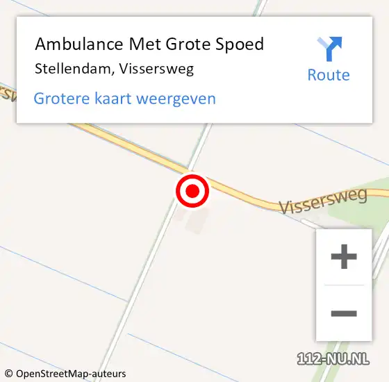 Locatie op kaart van de 112 melding: Ambulance Met Grote Spoed Naar Stellendam, Vissersweg op 13 december 2022 08:26