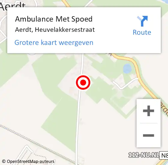 Locatie op kaart van de 112 melding: Ambulance Met Spoed Naar Aerdt, Heuvelakkersestraat op 13 december 2022 10:06