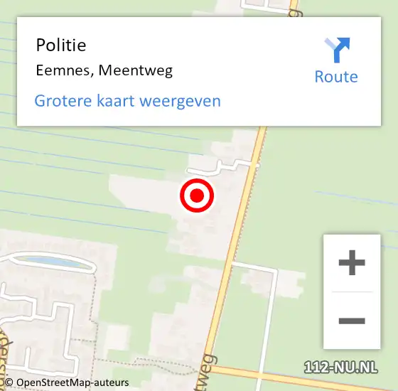 Locatie op kaart van de 112 melding: Politie Eemnes, Meentweg op 13 december 2022 10:27