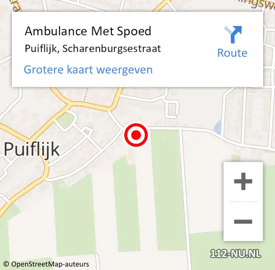 Locatie op kaart van de 112 melding: Ambulance Met Spoed Naar Puiflijk, Scharenburgsestraat op 13 december 2022 10:27