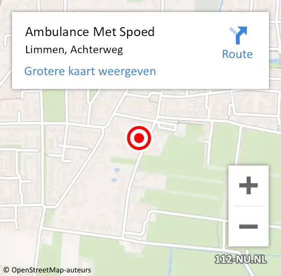Locatie op kaart van de 112 melding: Ambulance Met Spoed Naar Limmen, Achterweg op 13 december 2022 10:50