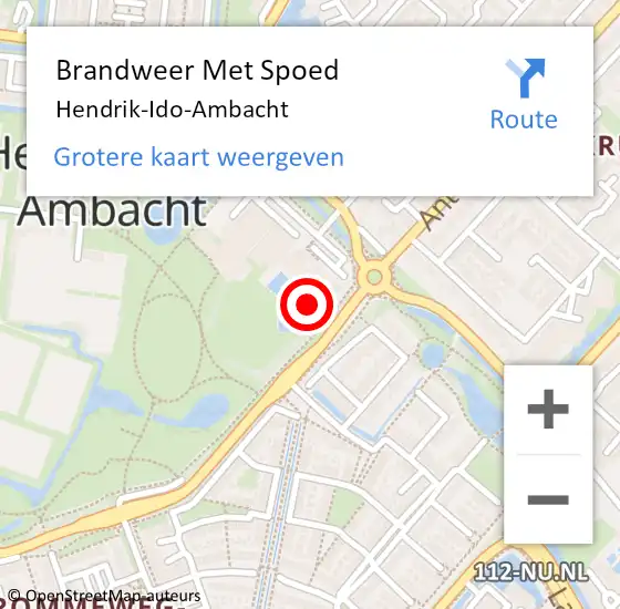 Locatie op kaart van de 112 melding: Brandweer Met Spoed Naar Hendrik-Ido-Ambacht op 13 december 2022 11:19