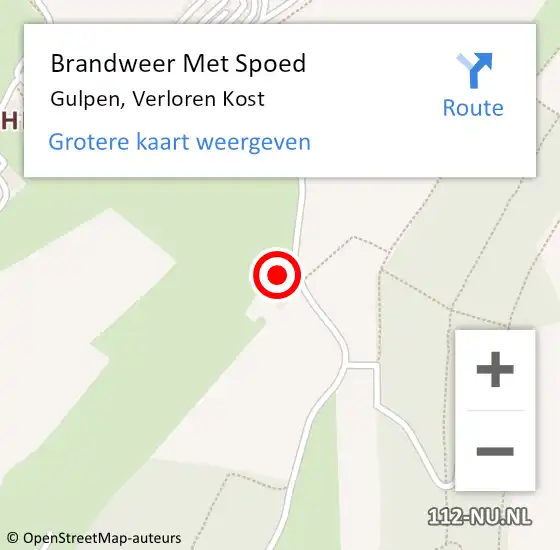 Locatie op kaart van de 112 melding: Brandweer Met Spoed Naar Gulpen, Verloren Kost op 13 december 2022 11:21