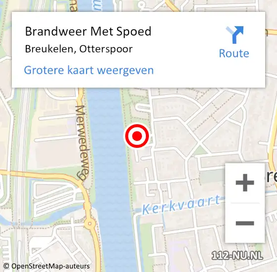 Locatie op kaart van de 112 melding: Brandweer Met Spoed Naar Breukelen, Otterspoor op 13 december 2022 11:47