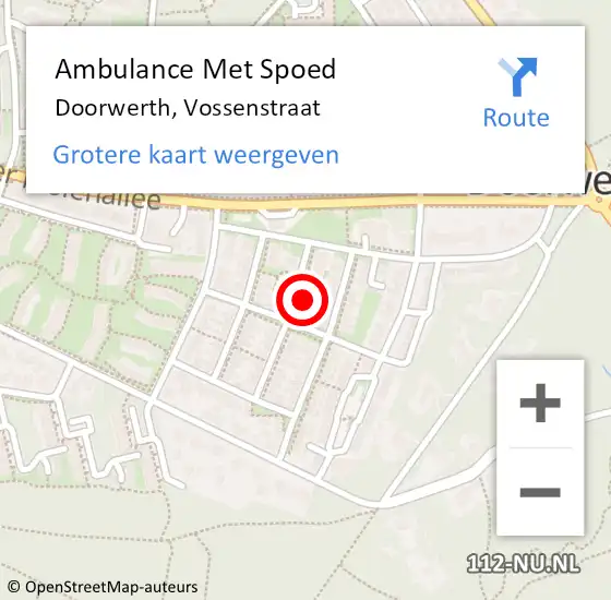 Locatie op kaart van de 112 melding: Ambulance Met Spoed Naar Doorwerth, Vossenstraat op 13 december 2022 11:58