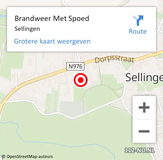 Locatie op kaart van de 112 melding: Brandweer Met Spoed Naar Sellingen op 13 december 2022 12:02