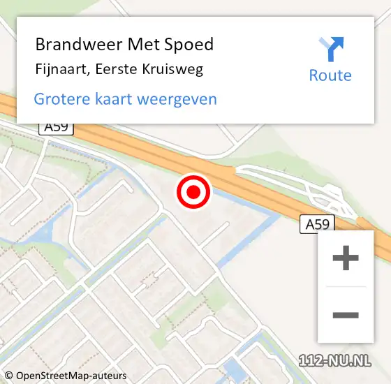 Locatie op kaart van de 112 melding: Brandweer Met Spoed Naar Fijnaart, Eerste Kruisweg op 13 december 2022 12:06