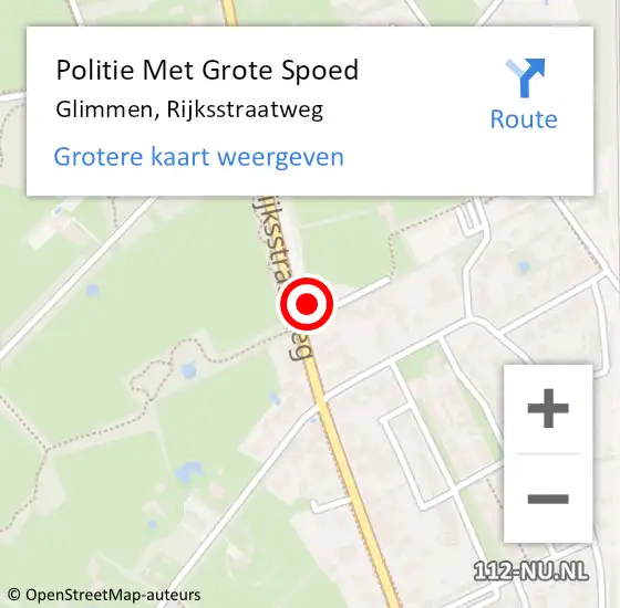 Locatie op kaart van de 112 melding: Politie Met Grote Spoed Naar Glimmen, Rijksstraatweg op 13 december 2022 12:08