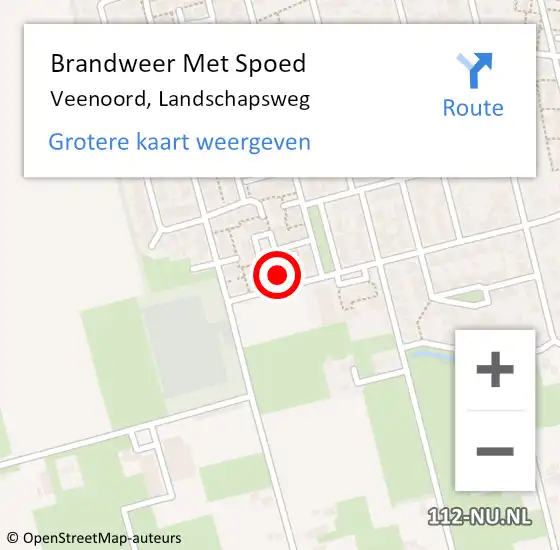 Locatie op kaart van de 112 melding: Brandweer Met Spoed Naar Veenoord, Landschapsweg op 13 december 2022 13:44