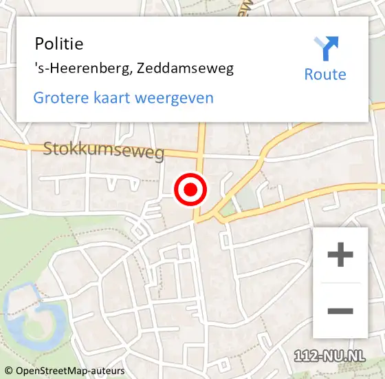 Locatie op kaart van de 112 melding: Politie 's-Heerenberg, Zeddamseweg op 13 december 2022 14:34