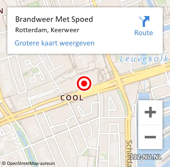 Locatie op kaart van de 112 melding: Brandweer Met Spoed Naar Rotterdam, Keerweer op 13 december 2022 14:57