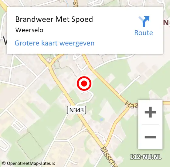 Locatie op kaart van de 112 melding: Brandweer Met Spoed Naar Weerselo op 13 december 2022 15:42