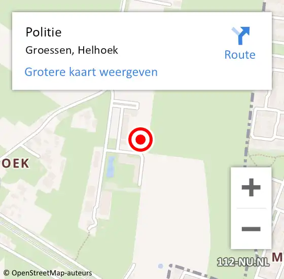 Locatie op kaart van de 112 melding: Politie Groessen, Helhoek op 13 december 2022 16:17