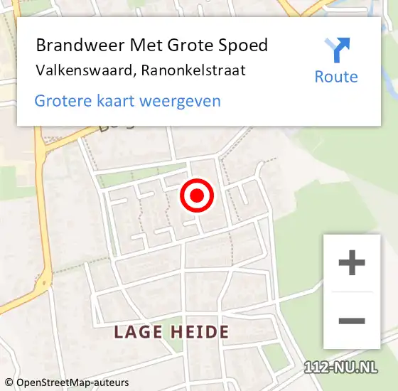 Locatie op kaart van de 112 melding: Brandweer Met Grote Spoed Naar Valkenswaard, Ranonkelstraat op 13 december 2022 16:19