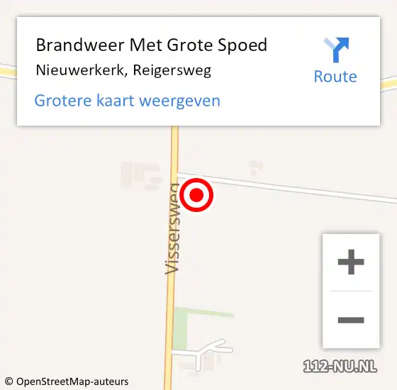 Locatie op kaart van de 112 melding: Brandweer Met Grote Spoed Naar Nieuwerkerk, Reigersweg op 13 december 2022 16:30