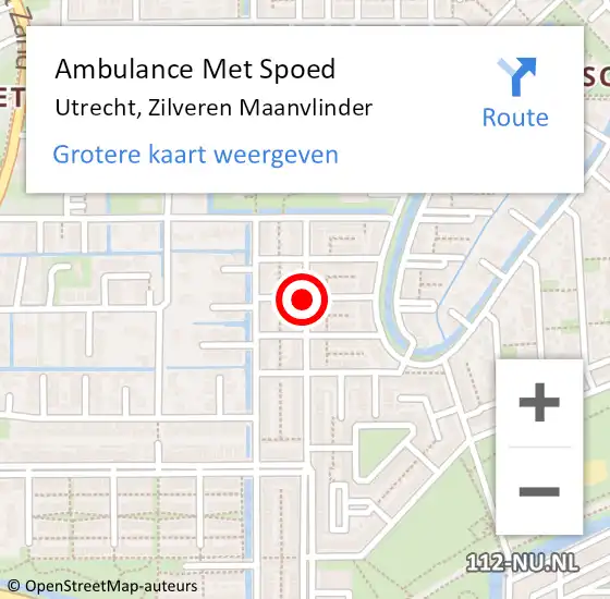 Locatie op kaart van de 112 melding: Ambulance Met Spoed Naar Utrecht, Zilveren Maanvlinder op 10 oktober 2013 21:38