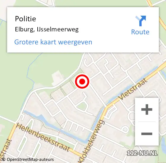 Locatie op kaart van de 112 melding: Politie Elburg, IJsselmeerweg op 13 december 2022 17:12