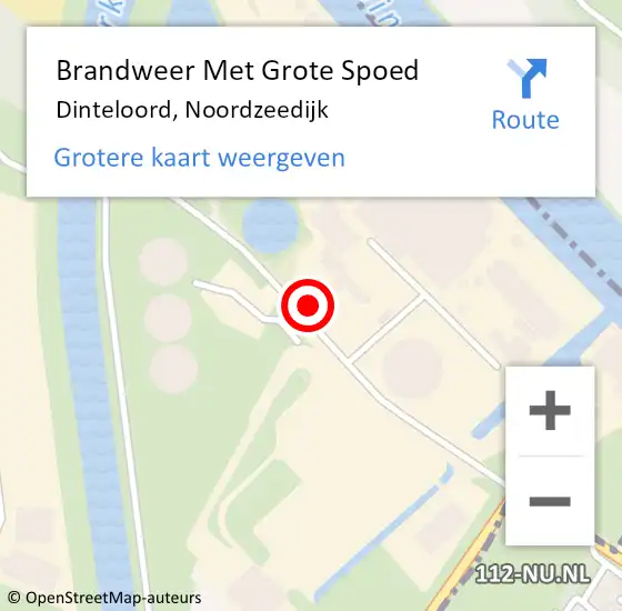 Locatie op kaart van de 112 melding: Brandweer Met Grote Spoed Naar Dinteloord, Noordzeedijk op 13 december 2022 17:26