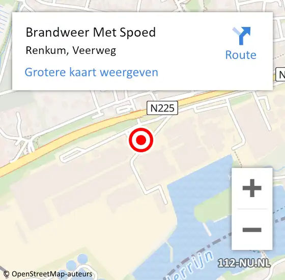 Locatie op kaart van de 112 melding: Brandweer Met Spoed Naar Renkum, Veerweg op 13 december 2022 18:50