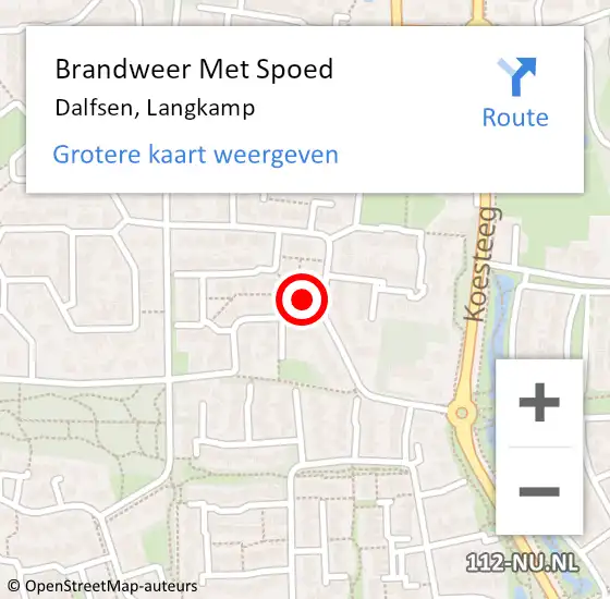 Locatie op kaart van de 112 melding: Brandweer Met Spoed Naar Dalfsen, Langkamp op 13 december 2022 20:27