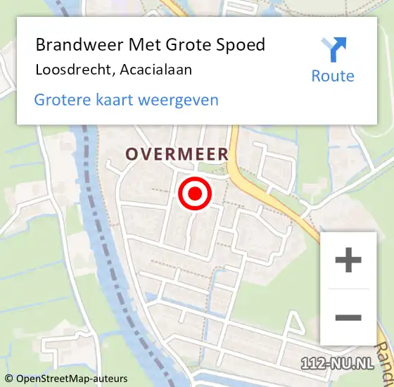 Locatie op kaart van de 112 melding: Brandweer Met Grote Spoed Naar Loosdrecht, Acacialaan op 13 december 2022 20:56