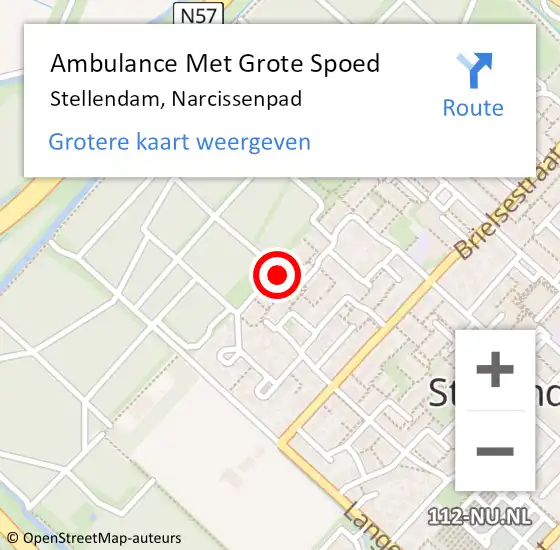 Locatie op kaart van de 112 melding: Ambulance Met Grote Spoed Naar Stellendam, Narcissenpad op 13 december 2022 21:44