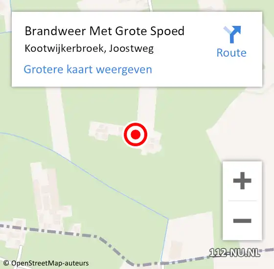 Locatie op kaart van de 112 melding: Brandweer Met Grote Spoed Naar Kootwijkerbroek, Joostweg op 13 december 2022 21:54