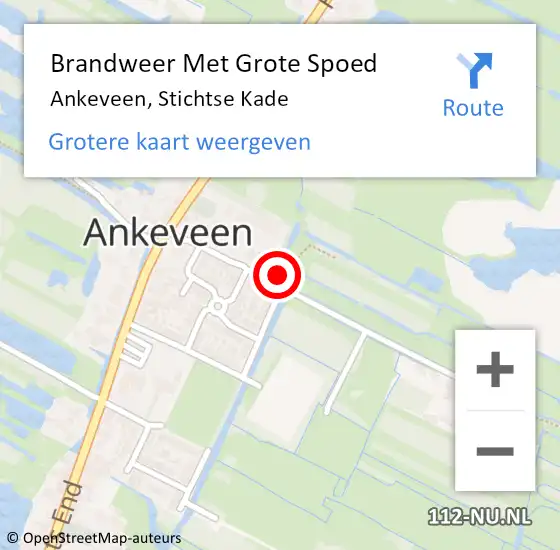 Locatie op kaart van de 112 melding: Brandweer Met Grote Spoed Naar Ankeveen, Stichtse Kade op 13 december 2022 23:11