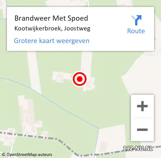 Locatie op kaart van de 112 melding: Brandweer Met Spoed Naar Kootwijkerbroek, Joostweg op 13 december 2022 23:49