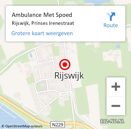 Locatie op kaart van de 112 melding: Ambulance Met Spoed Naar Rijswijk, Prinses Irenestraat op 14 december 2022 00:07