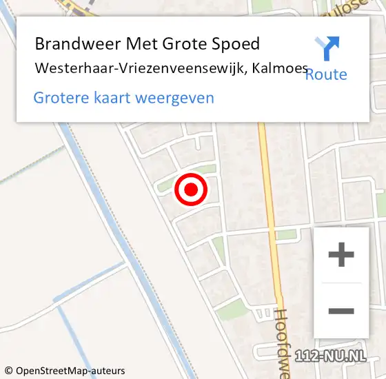 Locatie op kaart van de 112 melding: Brandweer Met Grote Spoed Naar Westerhaar-Vriezenveensewijk, Kalmoes op 14 december 2022 00:39