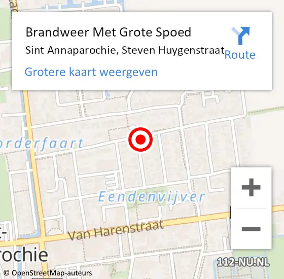 Locatie op kaart van de 112 melding: Brandweer Met Grote Spoed Naar Sint Annaparochie, Steven Huygenstraat op 14 december 2022 01:44