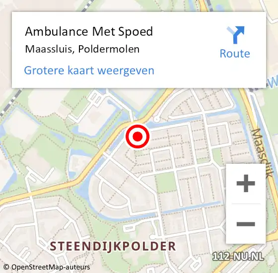 Locatie op kaart van de 112 melding: Ambulance Met Spoed Naar Maassluis, Poldermolen op 14 december 2022 03:06