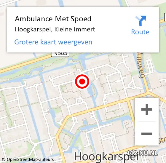 Locatie op kaart van de 112 melding: Ambulance Met Spoed Naar Hoogkarspel, Kleine Immert op 14 december 2022 05:00