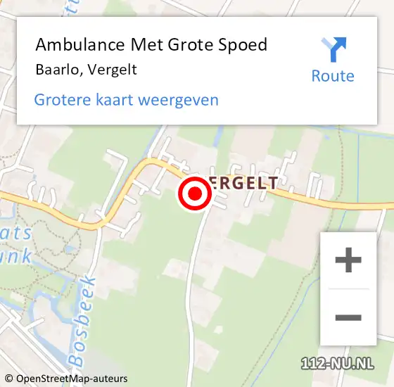 Locatie op kaart van de 112 melding: Ambulance Met Grote Spoed Naar Baarlo, Vergelt op 14 december 2022 06:59