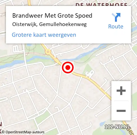 Locatie op kaart van de 112 melding: Brandweer Met Grote Spoed Naar Oisterwijk, Gemullehoekenweg op 14 december 2022 07:53