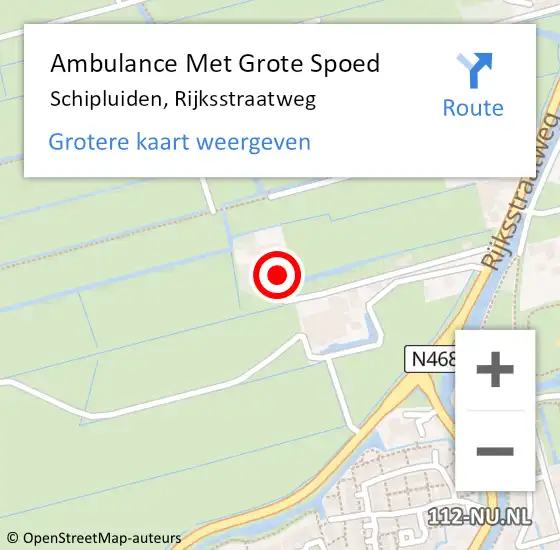 Locatie op kaart van de 112 melding: Ambulance Met Grote Spoed Naar Schipluiden, Rijksstraatweg op 8 augustus 2014 10:34