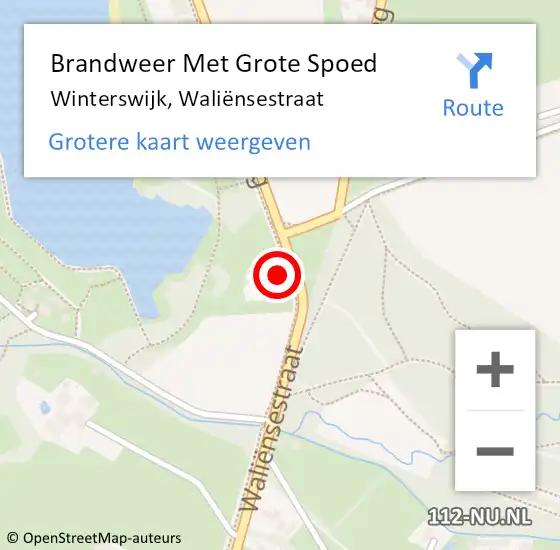 Locatie op kaart van de 112 melding: Brandweer Met Grote Spoed Naar Winterswijk, Waliënsestraat op 14 december 2022 08:51