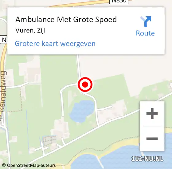 Locatie op kaart van de 112 melding: Ambulance Met Grote Spoed Naar Vuren, Zijl op 14 december 2022 10:01