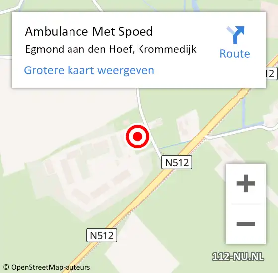 Locatie op kaart van de 112 melding: Ambulance Met Spoed Naar Egmond aan den Hoef, Krommedijk op 14 december 2022 10:13