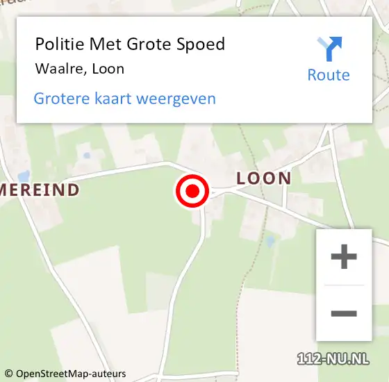 Locatie op kaart van de 112 melding: Politie Met Grote Spoed Naar Waalre, Loon op 14 december 2022 10:30