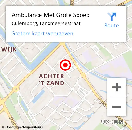 Locatie op kaart van de 112 melding: Ambulance Met Grote Spoed Naar Culemborg, Lanxmeersestraat op 14 december 2022 10:35