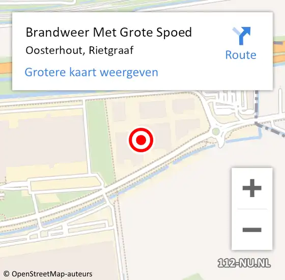 Locatie op kaart van de 112 melding: Brandweer Met Grote Spoed Naar Oosterhout, Rietgraaf op 14 december 2022 10:47