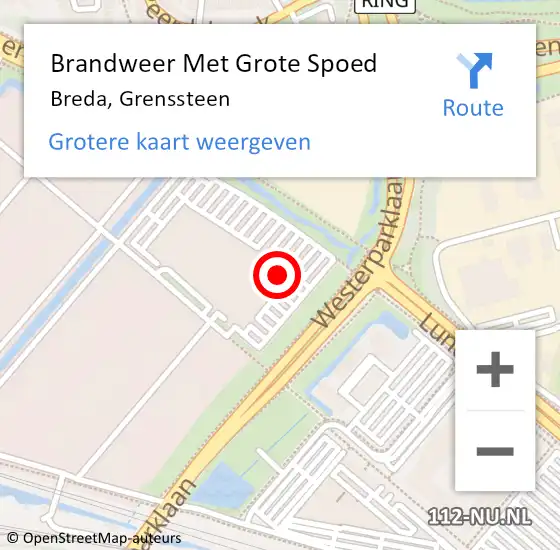 Locatie op kaart van de 112 melding: Brandweer Met Grote Spoed Naar Breda, Grenssteen op 14 december 2022 10:52