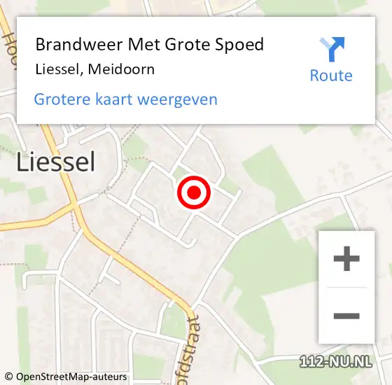 Locatie op kaart van de 112 melding: Brandweer Met Grote Spoed Naar Liessel, Meidoorn op 14 december 2022 11:41