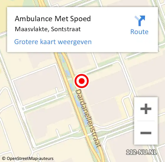 Locatie op kaart van de 112 melding: Ambulance Met Spoed Naar Maasvlakte, Sontstraat op 14 december 2022 11:50