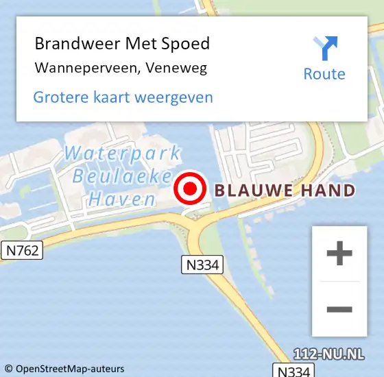 Locatie op kaart van de 112 melding: Brandweer Met Spoed Naar Wanneperveen, Veneweg op 8 augustus 2014 11:07